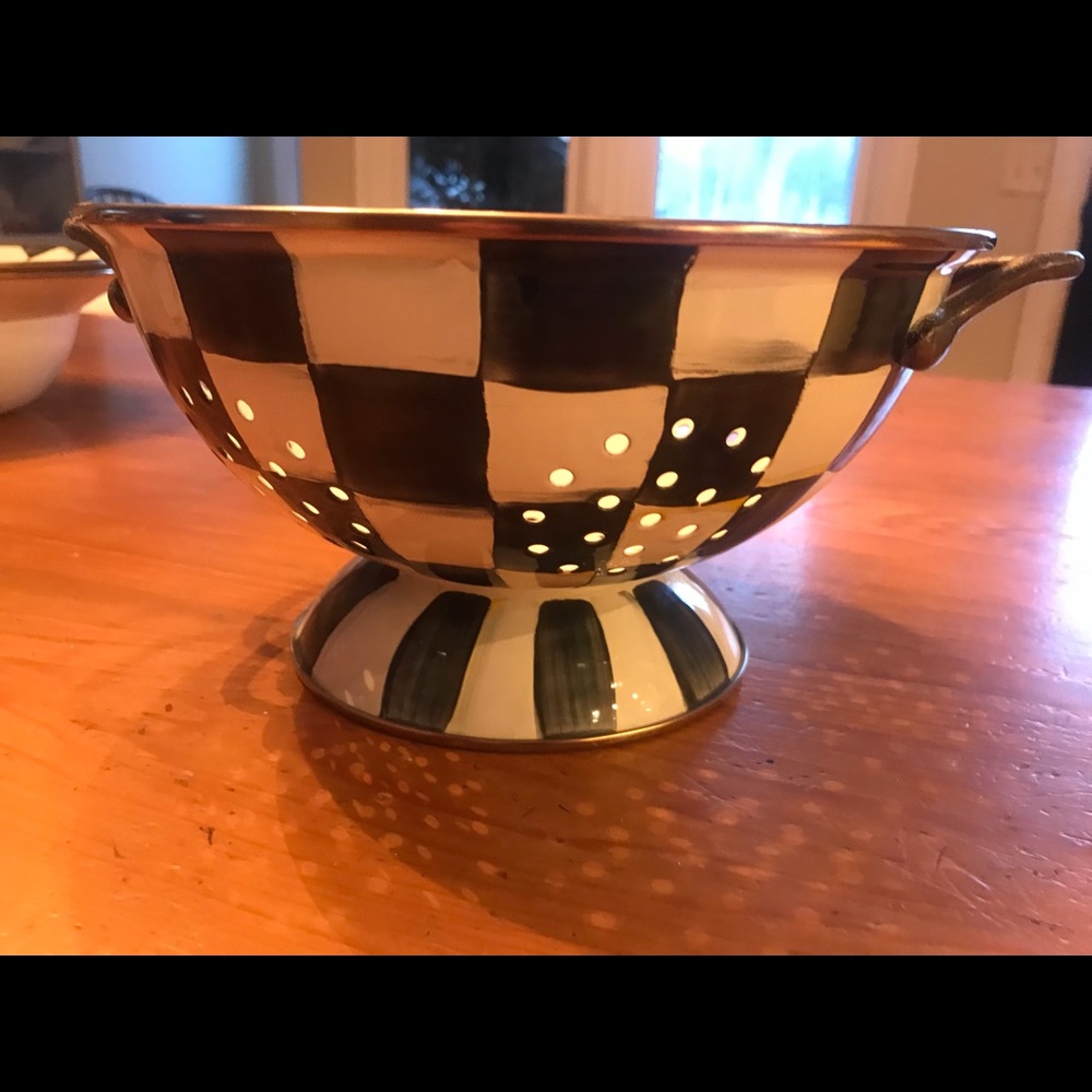 Mackenzie Childs Courtly Check Large Colander
